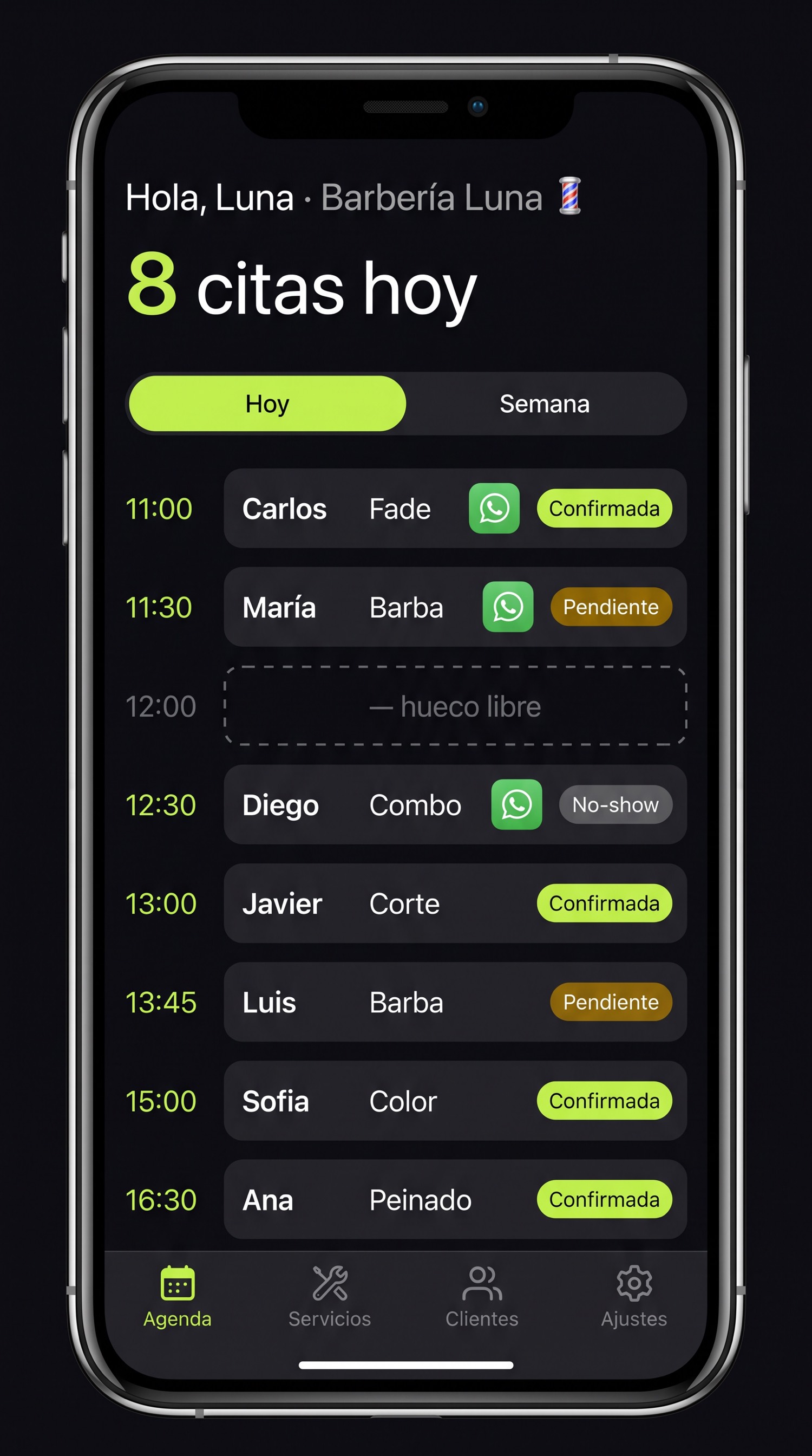 Agenda del negocio