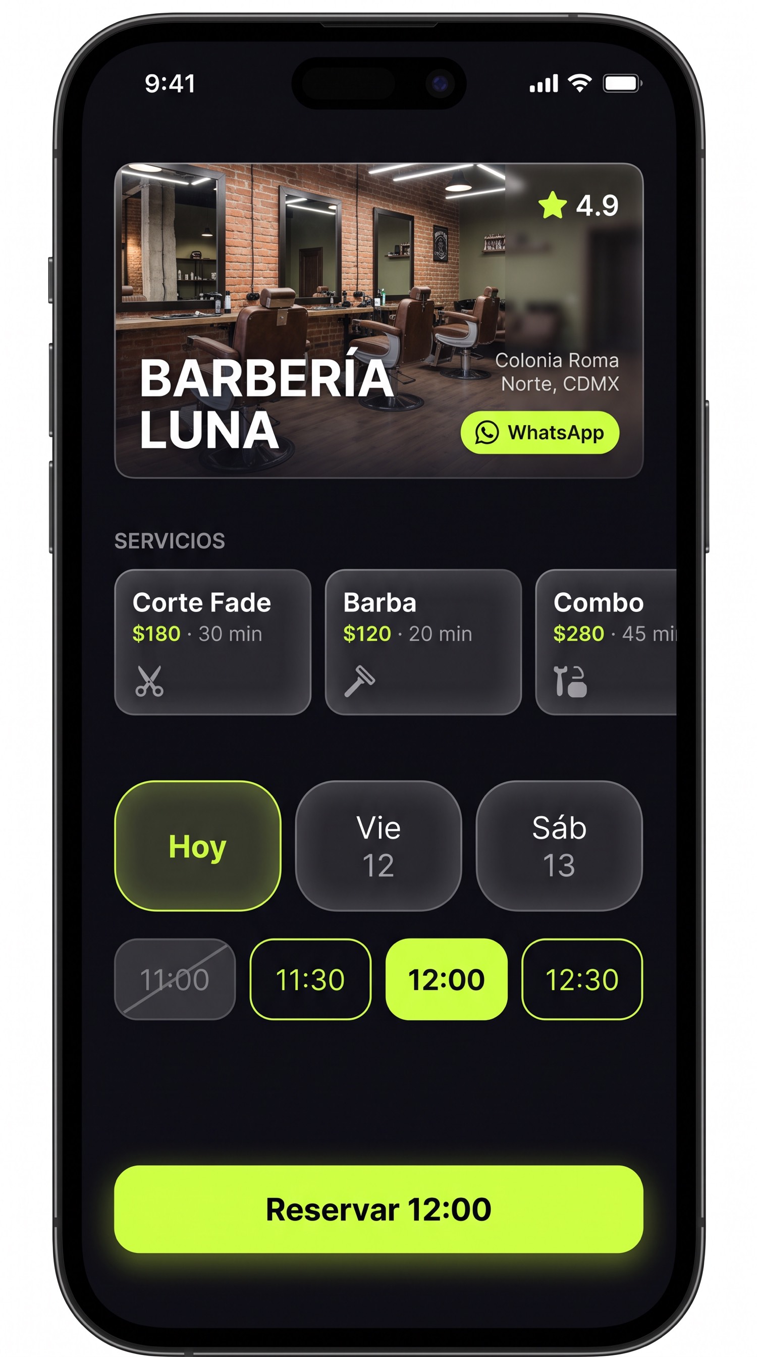 Reserva desde el celular