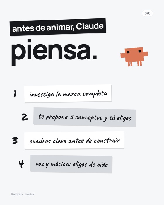 Lámina 6 del carrusel en su v01: una lista de pasos